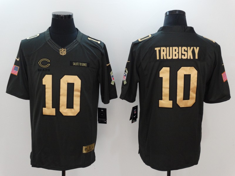 Men's Chicago Bears Mitch Trubisky #10 Black Jersey